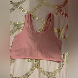 pink reversible cropped tank top